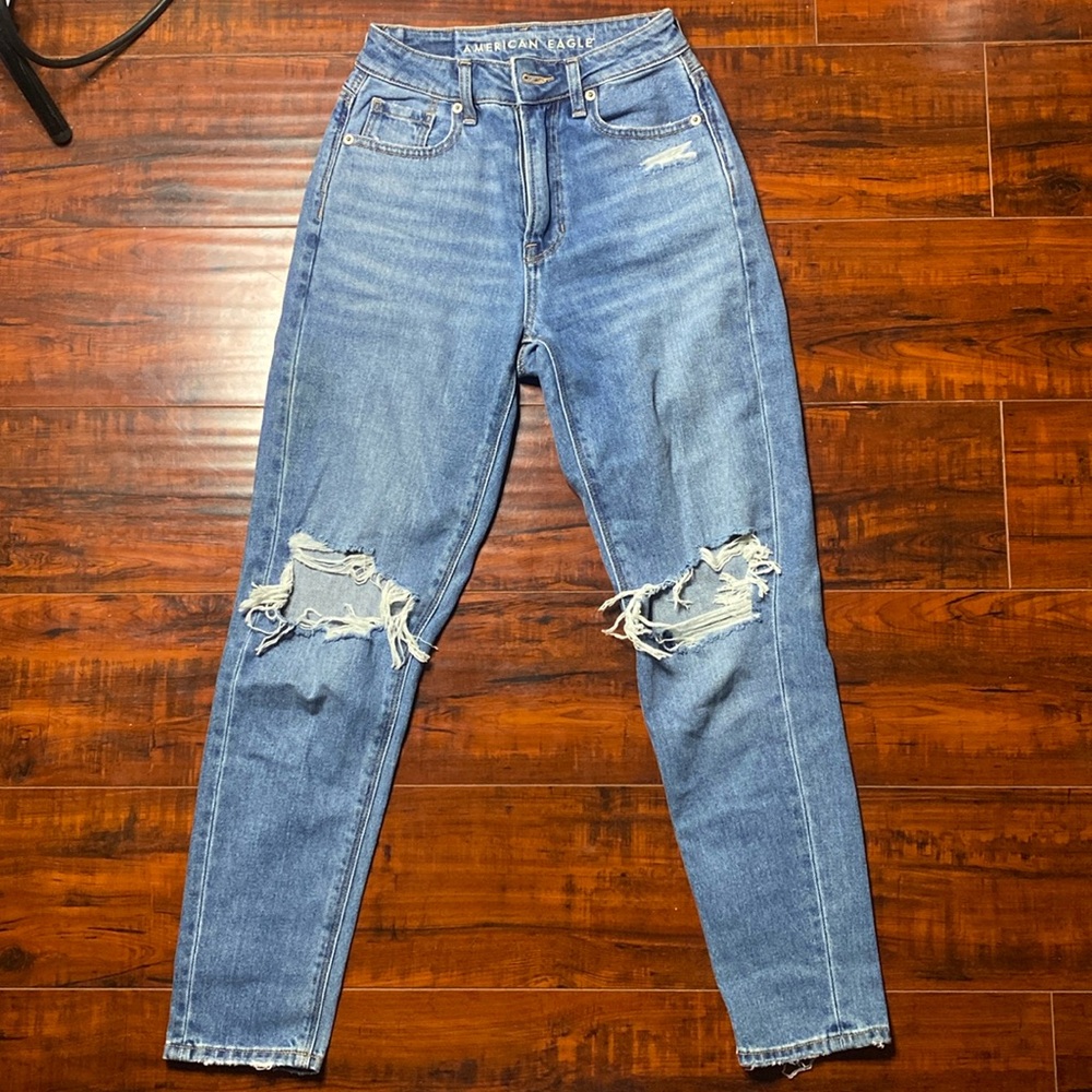American Eagle comfort stretch waistband Mom jeans 000 short